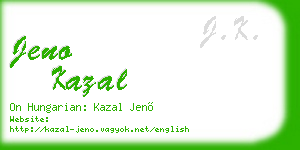 jeno kazal business card